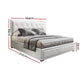Artiss Tiyo Bed Frame PU Leather Gas Lift Storage - White Double