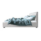 Artiss Bed Frame King Size Gas Lift Base With Storage White Leather Tiyo Collection