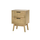 Artiss Bedside Tables Rattan 2 Drawers Side Table Nightstand Storage Cabinet