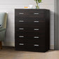 Artiss Tallboy 6 Drawers Storage Cabinet - Walnut