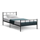 Artiss Metal Bed Frame Single Size Platform Foundation Mattress Base SOL Black