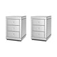 Artiss Set of 2 Bedside Tables Drawers Mirrored Side End Table Cabinet Nightstand