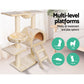 i.Pet Cat Tree Trees Scratching Post Scratcher Condo Tower House Bed Beige 100cm