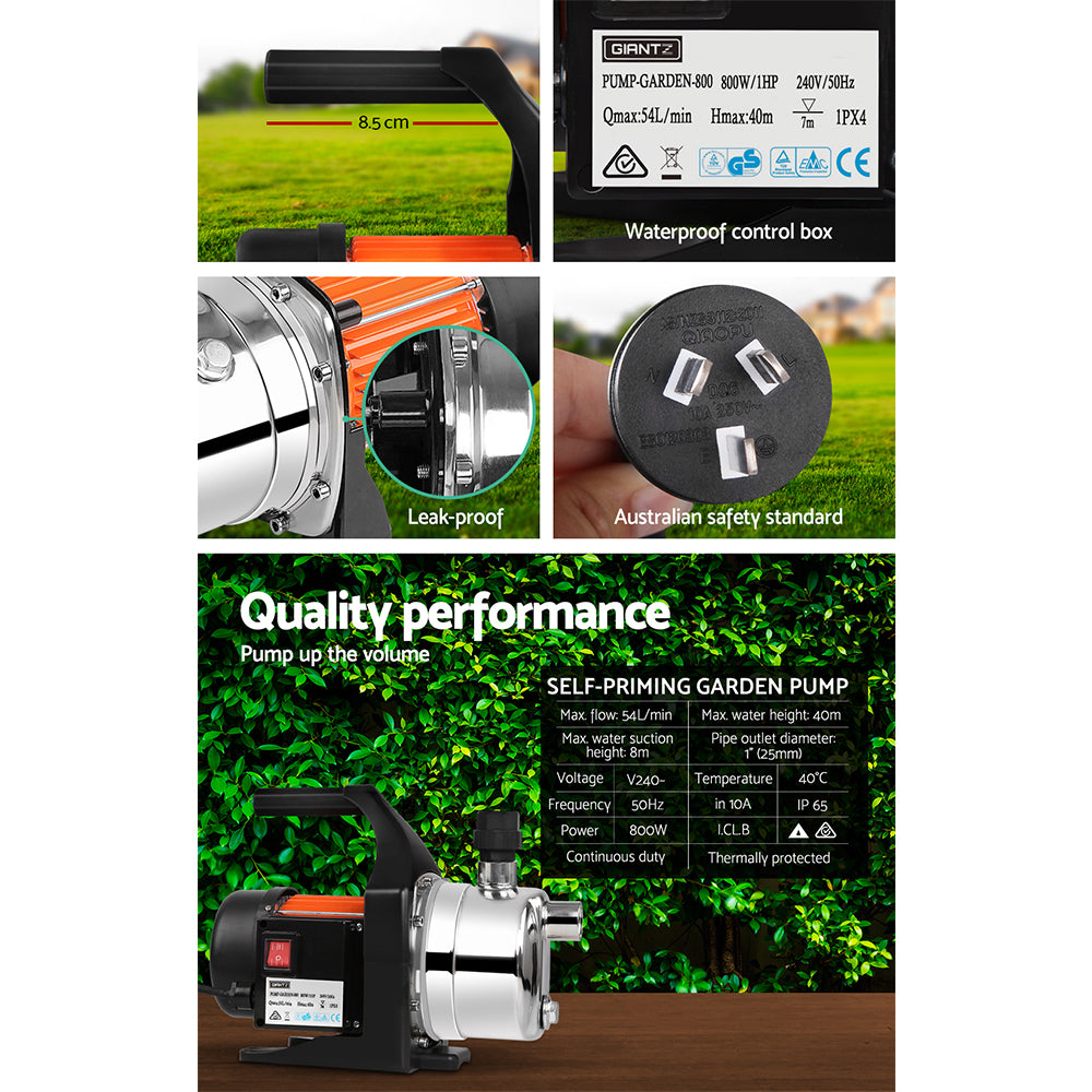 Giantz 800W Stainless Steel Garden Water Pump