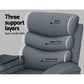 Artiss Recliner Chair Lounge Sofa Armchair Chairs Couch Fabric Grey Tray Table