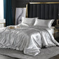 Luxury High-end Mulberry Silk-blending Fabric Fitted Bed Sheet Set