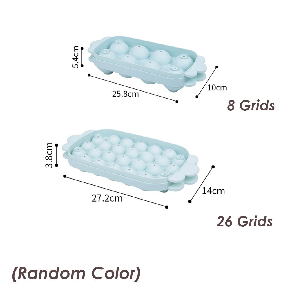 8/26 Grid Macaron-Colored PP Ice Ball Molds with Lid for Home Bar, Party, Whisky, Ice Cream