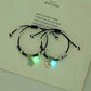 Handmade Adjustable Rope Luminous Star Moon Bracelet Set for Couples and Friends
