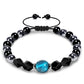 Triple Protection Bracelet 8mm Beads Bracelet Tigers Eye Black Obsidian Hematite Bracelet for Men Women Healing Crystal Bangle