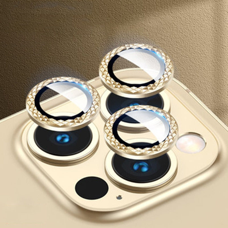 Phone Camera Lens Protector For  iPhone 13 12 11 Lens Protection Back Film Diamond Metal Integral Steel Ring Camera Protector