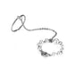 Vintage Flower Double Finger Ring with Full Rhinestone and Chain Link Design for Women and Girls