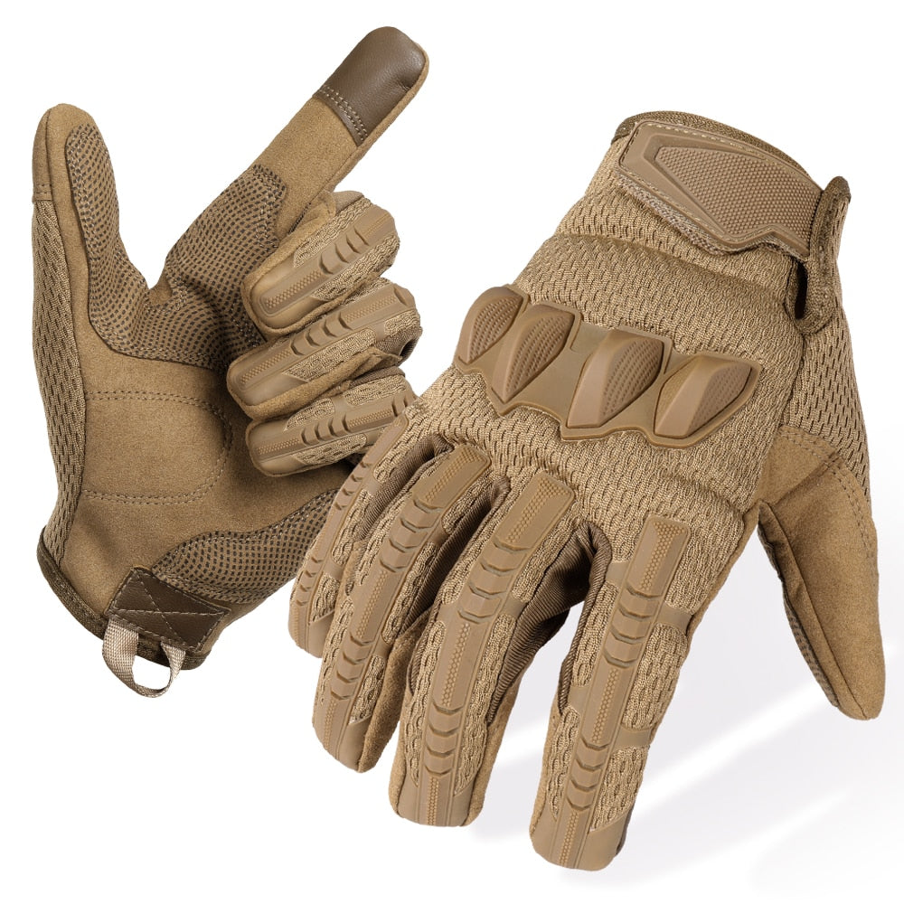 Tactical Military Full-Fingered Touchscreen Rubber Protective Gloves