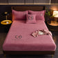 Elastic Velvet Bed Cover Bed Sheets Set Padded Mattress Cover Soft Queen King Solid Color