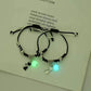Handmade Adjustable Rope Luminous Star Moon Bracelet Set for Couples and Friends