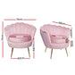 Artiss Armchair Lounge Chair Accent Armchairs Retro Single Sofa Velvet Pink