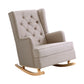 Artiss Rocking Armchair Feedining Chair Fabric Armchairs Lounge Recliner Beige