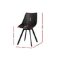 Artiss Set of 2 Lylette Dining Chairs Cafe Chairs PU Leather Padded Seat Black
