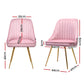 Artiss Set of 2 Dining Chairs Retro Chair Cafe Kitchen Modern Iron Legs Velvet Pink