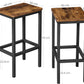 Bar Set Stools of 2 Bar Chairs, Rustic Brown