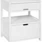White Bedside Table with 2 Drawers