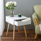 White Kuoluo Bedside Table Side Table Bedroom Drawers Set of 2
