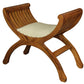 Single Seater Upholstered Stool (Light Pecan)