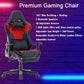 7 RGB Lights Bluetooth Speaker Gaming Chair Ergonomic Racing chair 165° Reclining Gaming Seat 4D Armrest Footrest Black Red