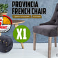 La Bella Black (Charcoal) French Provincial Dining Chair Amour Oak Leg
