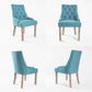 La Bella 4 Set Blue French Provincial Dining Chair Amour Oak Leg