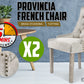 La Bella 2 Set Cream French Provincial Dining Chair Amour Oak Leg