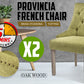 La Bella 2 Set Green French Provincial Dining Chair Amour Oak Leg