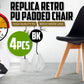 La Bella 4 Set Blue Retro Dining Cafe Chair Padded Seat