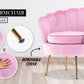 La Bella Shell Scallop Pink Armchair Lounge Chair Accent Velvet