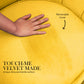 La Bella Shell Scallop Yellow Armchair Accent Chair Velvet + Round Ottoman Footstool
