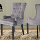 La Bella Grey French Provincial Dining Chair Ring Studded Lisse Velvet Rubberwood