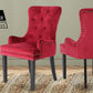 La Bella Bordeaux Red French Provincial Dining Chair Ring Studded Lisse Velvet Rubberwood