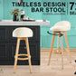 La Bella 2 Set 72cm Beige Wooden Bar Stool Leila Fabric