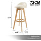 La Bella 4 Set 72cm Beige Wooden Bar Stool Leila Fabric