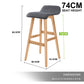 La Bella 2 Set 74cm Grey Wooden Bar Stool Sophia Fabric