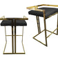 Arya Bar Stool in Black with Gold  Frame