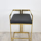 Arya Bar Stool in Black with Gold  Frame