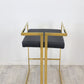 Arya Bar Stool in Black with Gold  Frame