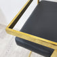 Arya Bar Stool in Black with Gold  Frame