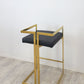 Arya Bar Stool in Black with Gold  Frame