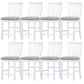 Laelia Tall Bar Chair Stool Set of 8 Solid Acacia Wood Coastal Furniture - White