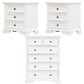 Celosia 2pc Bedside Tallboy 3pc Bedroom Set Nightstand Storage Cabinet - White