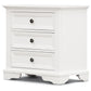Celosia Bedside Table 3 Drawers Storage Cabinet Nightstand End Tables - White