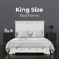 Celosia 5pc King Bed Frame Bedroom Suite Bedside Dresser Mirror Package - White