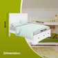 Celosia 5pc King Bed Frame Bedroom Suite Bedside Dresser Mirror Package - White