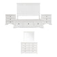 Celosia 5pc Queen Bed Frame Bedroom Suite Bedside Dresser Mirror Package - White